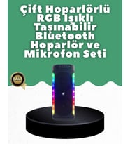Yüksek Ses Güçlü Kablosuz Hoparlör Karaoke Mikrofonlu