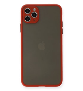 Newface Apple iPhone 11 Pro Max Kılıf Montreal Silikon Kapak - Kırmızı