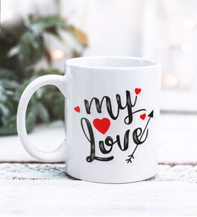 Sevgililer Günü My Love Tasarımlı Kupa Bardak (Beyaz)