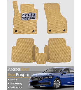 SKODA SUPER B (2024-2025)Uyumlu EVA Paspas Tam Set–Oto Paspas,Araca Özel,Kolay Montaj