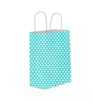 Kraft Burgu Saplı Çanta 25x31x12 Mavi Puantiye 25 ADET
