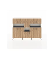 Arges Dolap 14 Raflı 10 Kapaklı 220x30x163 Aytaşı-Çam/Antrasit