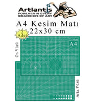 Kesim Matı A4 22x30 cm Çift Taraflı 2 Adet Çizim Matı Kesme Madı Kesim Tablası Kesim Altlığı (Yeşil)