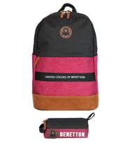 United Colors Of Benetton Retro Erkek Çocuk Çanta Seti - Siyah - Kırmızı