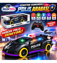 Şimşek Uzaktan Kumandalı Polis Arabası 1:16 Sesli ve Işıklı Siyah 3+ Yaş