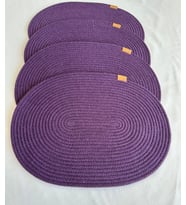 Jüt Amerikan Servis Sofra Altlığı, Masa Dekoru Supla Oval 30x40 4lü (Mor)