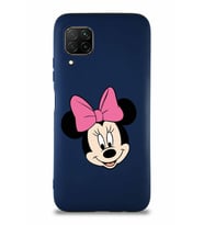 Huawei P40 Lite Soft Premier Kapak Minnie Mouse-C Tasarımlı Silikon Kılıf - Lacivert (Şeffaf)
