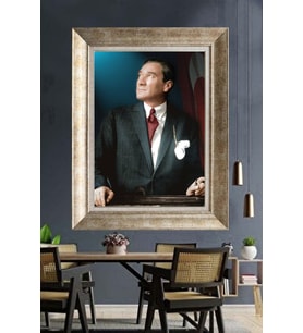 Gümüş Çerçeveli Atatürk Tablo za358