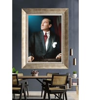 Gümüş Çerçeveli Atatürk Tablo za358