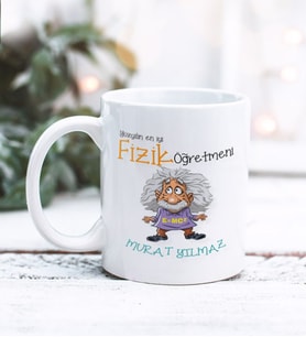 Fizik Öğretmeni Tasarımlı Kişiye Özel Kupa Bardak (Beyaz)