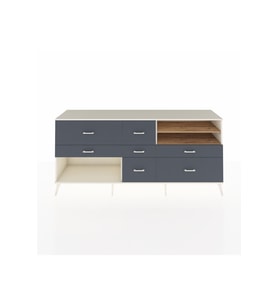 Hyperion Konsol 2 Raflı 7 Çekmeceli  220x44x99 Aytaşı-Çam/Antrasit