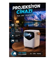 Wifi Destekli 720p HD Projeksiyon Cihazı 64GB Depolama 2GB RAM Film Dizi Oyun Projektörü