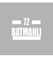 72 Batmanlı Araba Sticker siyah 16x9 CM (Beyaz)