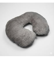 Yumuşak Tüylü Peluş Kürk Seyahat Boyun Yastığı Gri
