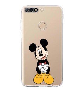Huawei Y7 2018  Kamera korumalı Kapak Mickey Mouse Tasarımlı  Şeffaf Kılıf