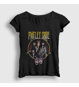 Presmono Kadın Siyah Band Mötley Crüe T-Shirt 166943tt