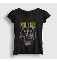 Presmono Kadın Siyah Band Mötley Crüe T-Shirt 166943tt