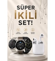 Akıllı Saat Ve Kulaklık Seti Dokunmatik Ekran 5.0 Bluetooth Bağlantılı Sesli Görüşme