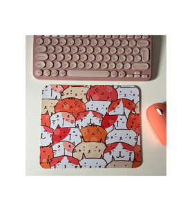 Kedi Desenli Mouse Pad, 23x19 cm, Kaymaz Taban, Ev, Ofis ve Oyun için Rahat ve Yumuşak Mousepad