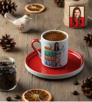 Kişiye Özel Karikatürlü Hemşire Best Nurse Ever Türk Kahvesi Fincanı Tıp Bayramı Hediyesi