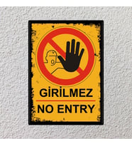 Girilmez No Entry Retro Vintage Ahşap Poster 366511