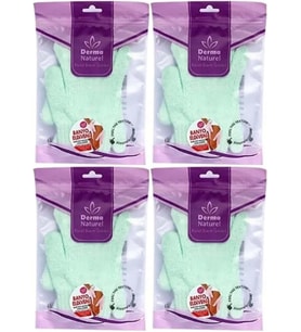 Derma Naturel Parmaklı Banyo Eldiveni MS-23 (4 Lü Set)