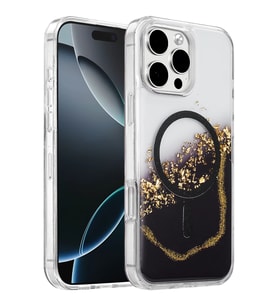 Onegif iPhone 16 Pro Max Lotus Simli Magsafe Kapak - Siyah