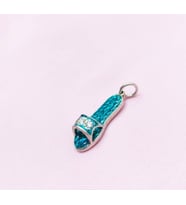 Zirkon Taşlı Mavi Mineli Terlik Kolye Ucu 22 mm