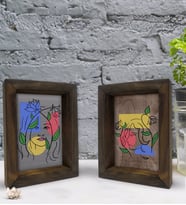 Bk Gift Dekoratif 2'li Doğal Masif Ahşap Çerçeve 15x20cm-58 (Beyaz)
