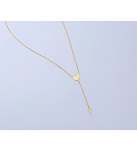 Kişiye Özel Minimalist Kalp Harf Detaylı Kolye 925K Gümüş (Gold)