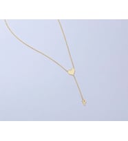 Kişiye Özel Minimalist Kalp Harf Detaylı Kolye 925K Gümüş (Gold)