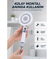 Filtre Hazneli Basınç Artırıcı Duş Başlığı Kireç Filtreli El Duşu