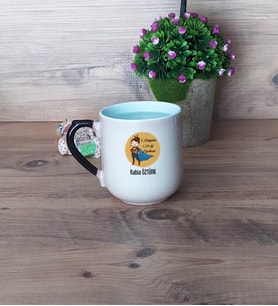 Öğretmenler Günü Hediyesi Kupa Bardak Sihirli Oval Fotoğraflı