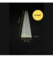 Dekoratif Boyanabilir 25 Adet 3 cm Eğimli Polistren Duvar Çıtası (Beyaz)