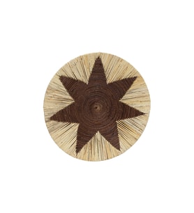 Koza Home Meander Bambu Afrikan El Yapımı Yıldız Duvar Tabağı Dekoru 40cm 8910