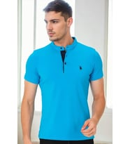 T9560 DEWBERRY T-SHIRT-TURKUAZ