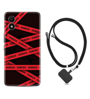 TCL 303 Kılıf Resimli Boyun Askılı İpli Desenli Silikon Danger 1372