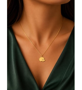 Kişiye Özel Minimalist Kirpi Kolye 925K Gümüş (Gold)