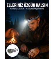 LED Kafa Feneri Ayarlanabilir Baş Bantlı Güçlü Aydınlatma Lambası
