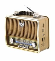 Kemai MD1909BT USB SD MP3 Bluetooth Şarjlı Nostaljik Radyo (Gold)