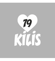 Kalpli 79 Kilis Araba Sticker siyah 20x15 CM (Beyaz)