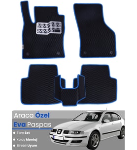 SEAT LEON 1M (1998-2004) Uyumlu EVA Paspas Tam Set–Oto Paspas,Araca Özel,Kolay Montaj