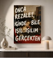 BK Gift Vintage Klasik Sanat Esprili Sözlü Dekoratif Kanvas Tablo - 17