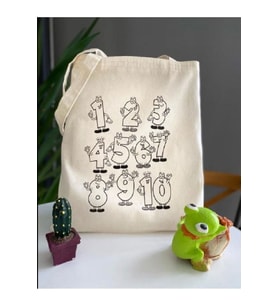 Bez Çanta Dünyası Rakamlar Boyama Bez Çanta