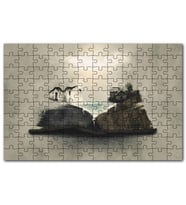 Cakapuzzle Fantastik Kitap Sayfaları Üstünde Eski Ev Puzzle Yapboz MDF (Ahşap) (120 Parça)