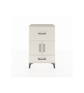 Arges Komodin Tek Raflı 2 Çekmeceli 2 Kapaklı 60x30x96 Aytaşı-Aytaşı