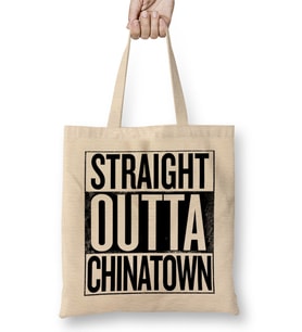 Straight Outta Chinatown Bez Çanta Uzun Saplı