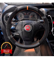 Fiat Punto Dikme Direksiyon Kılıfı Alcantara Süet Mat Karbon Taba Yüzük ve Dikiş 2012-2018