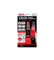 Vodaband 20ML+20ML Çelik Epoksi Yapıştırıcı Siyah+Beyaz(Reçine+Sertleştirici) (Krem)