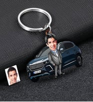 BK Gift Kişiye Özel Erkek TOGG Figürlü Plakalı Ahşap Karikatür Anahtarlık, TOGG Anahtarlık, TOGG, Araç Anahtarlık